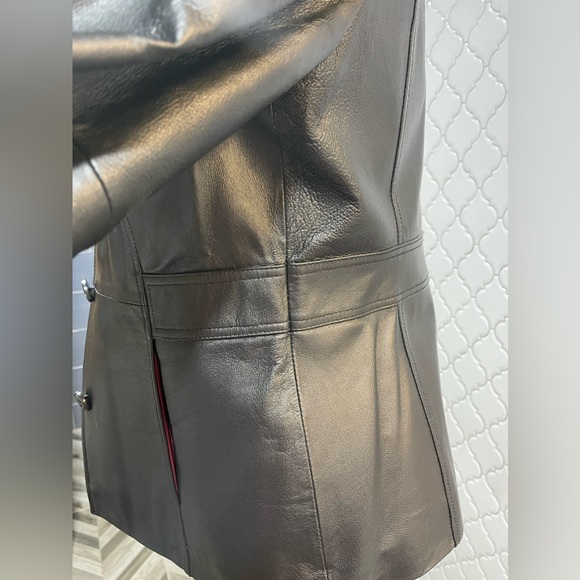 Croft & Barrow Black Leather Jacket, EUC, size M - Picture 6 of 14